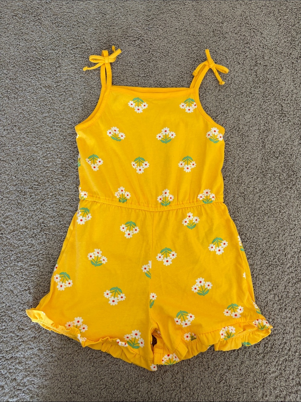Old Navy Yellow Floral Tie-Strap Romper